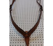 Chestnut Leather Breast Collar With Nickle Spots